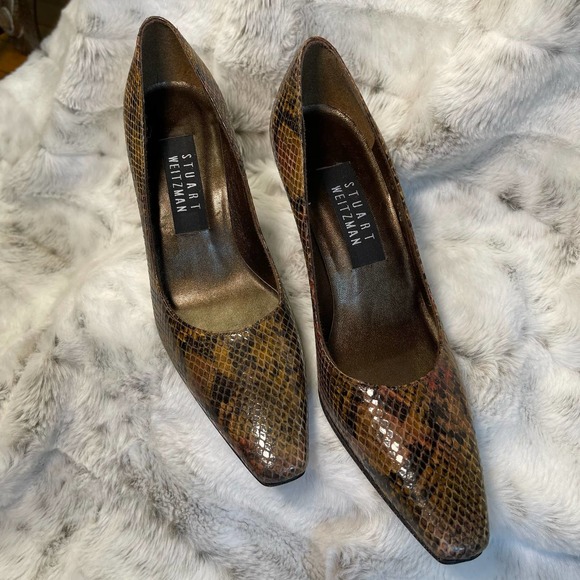 Stuart Weitzman Vintage Suave Wood Snakeskin Size 5.5 - Picture 6 of 11